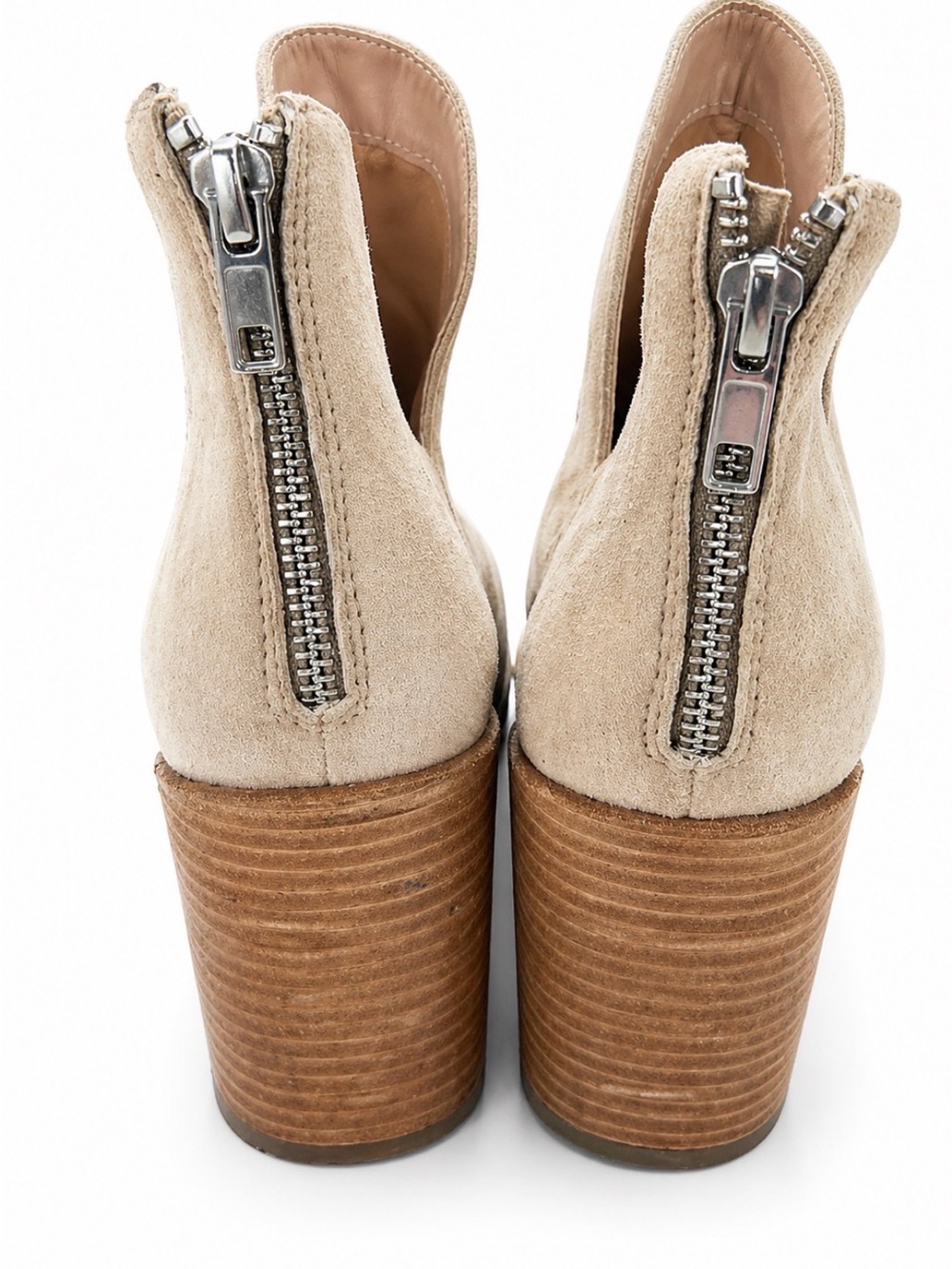 Steve Madden Beige Suede Leather Pointed Ankle Boots Cream - Picture 3 of 3